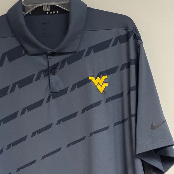 Nike Golf West Virginia Mountaineers Polo Shirt Mens XL Gray Dri-Fit WVU NCAA - Picture 1 of 11